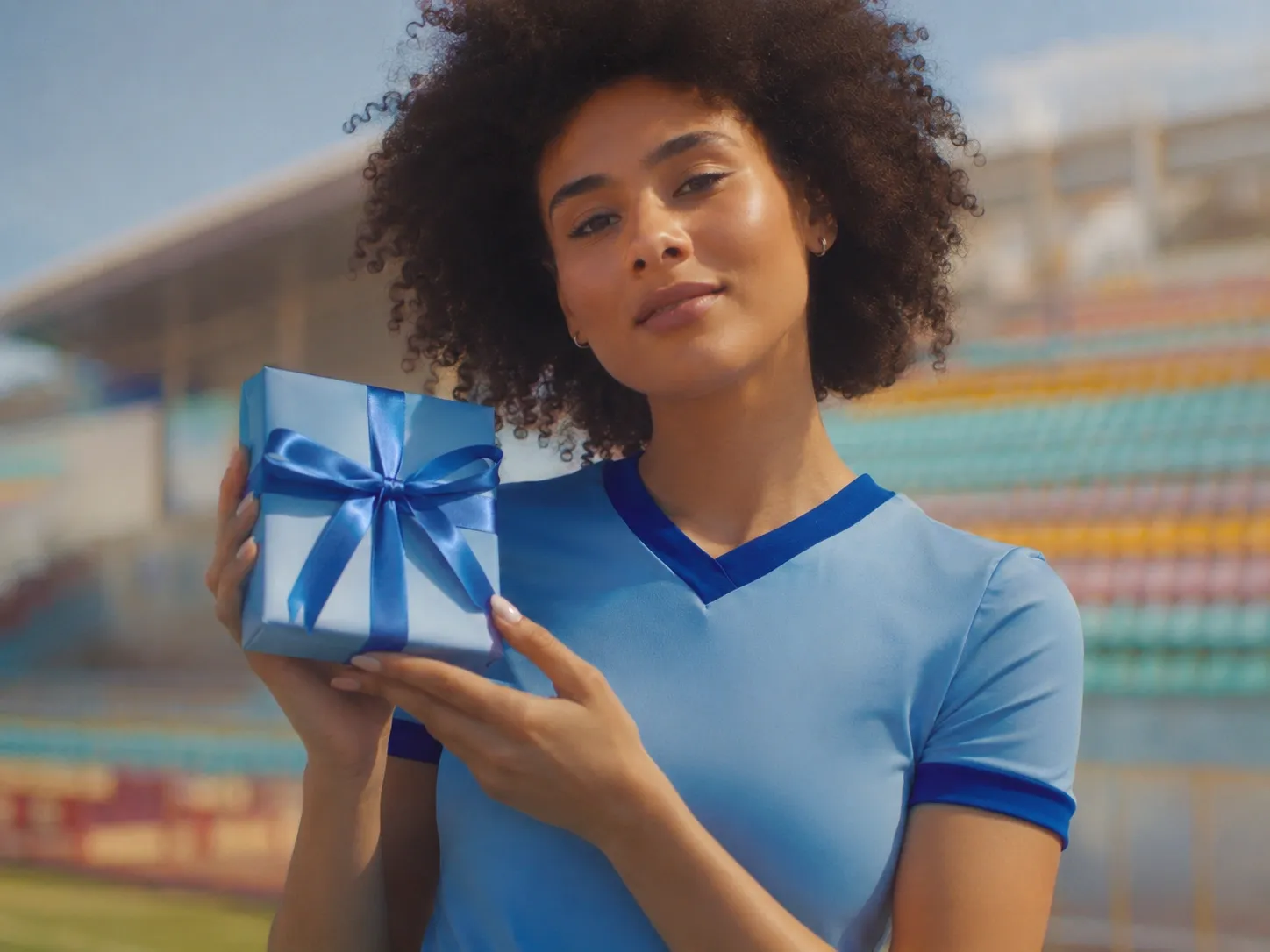 Arena blue present woman